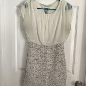 White bodycon lace dress